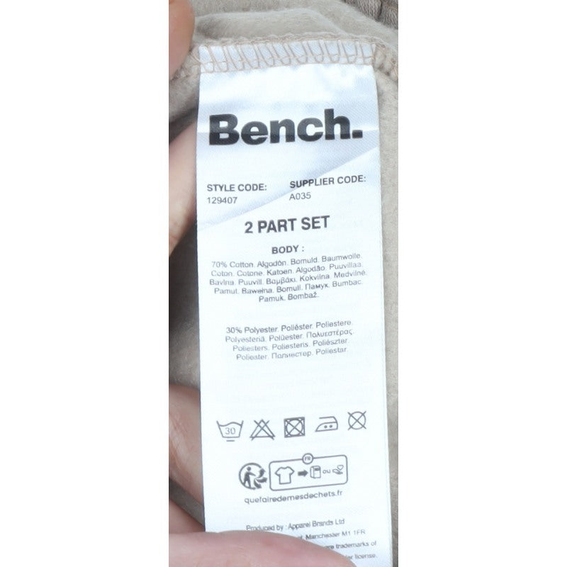 Bench Women’s Beige Logo Sweatpants Joggers UK 18 XXL Cotton Blend