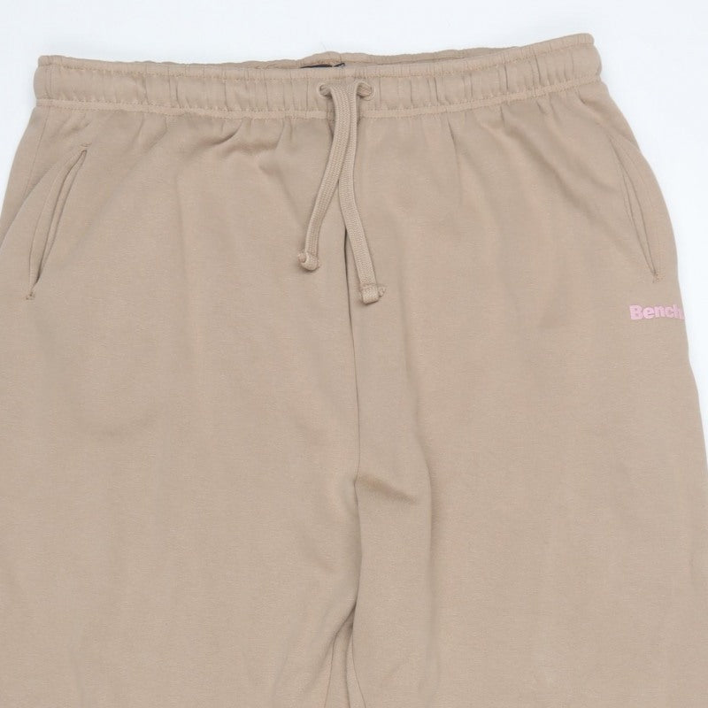 Bench Women’s Beige Logo Sweatpants Joggers UK 18 XXL Cotton Blend
