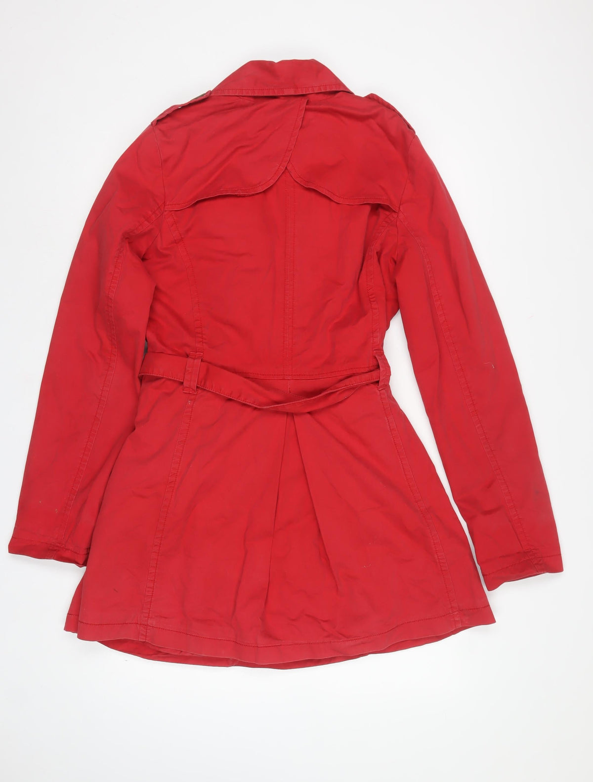 Next Women Red Tall UK 12 Belted Cotton Trench Coat