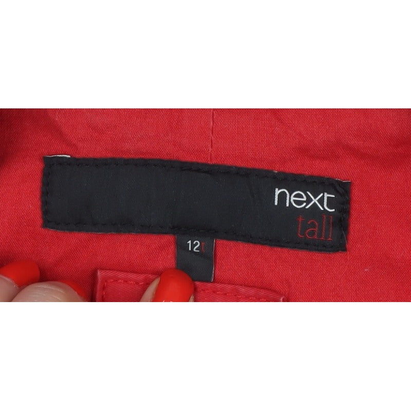 Next Women Red Tall UK 12 Belted Cotton Trench Coat