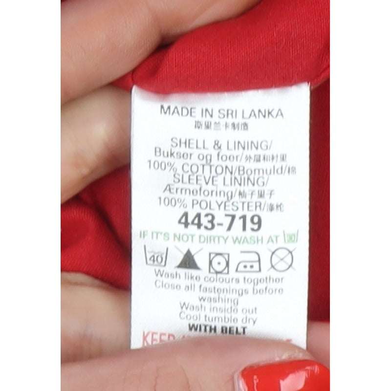 Next Women Red Tall UK 12 Belted Cotton Trench Coat
