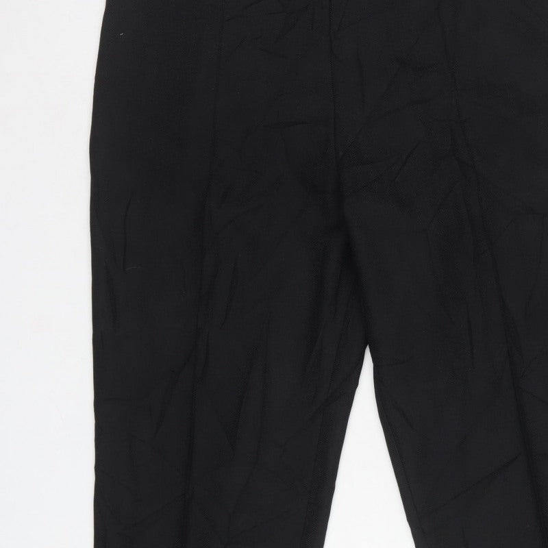 Marks & Spencer Women Black UK 18 Short Straight Work Trousers