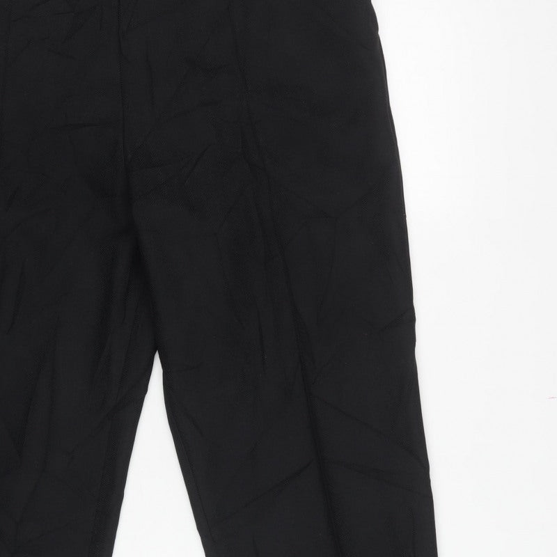 Marks & Spencer Women Black UK 18 Short Straight Work Trousers