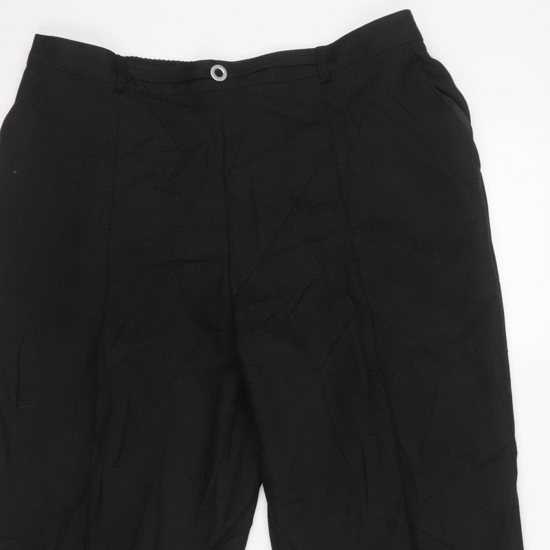 Marks & Spencer Women Black UK 18 Short Straight Work Trousers