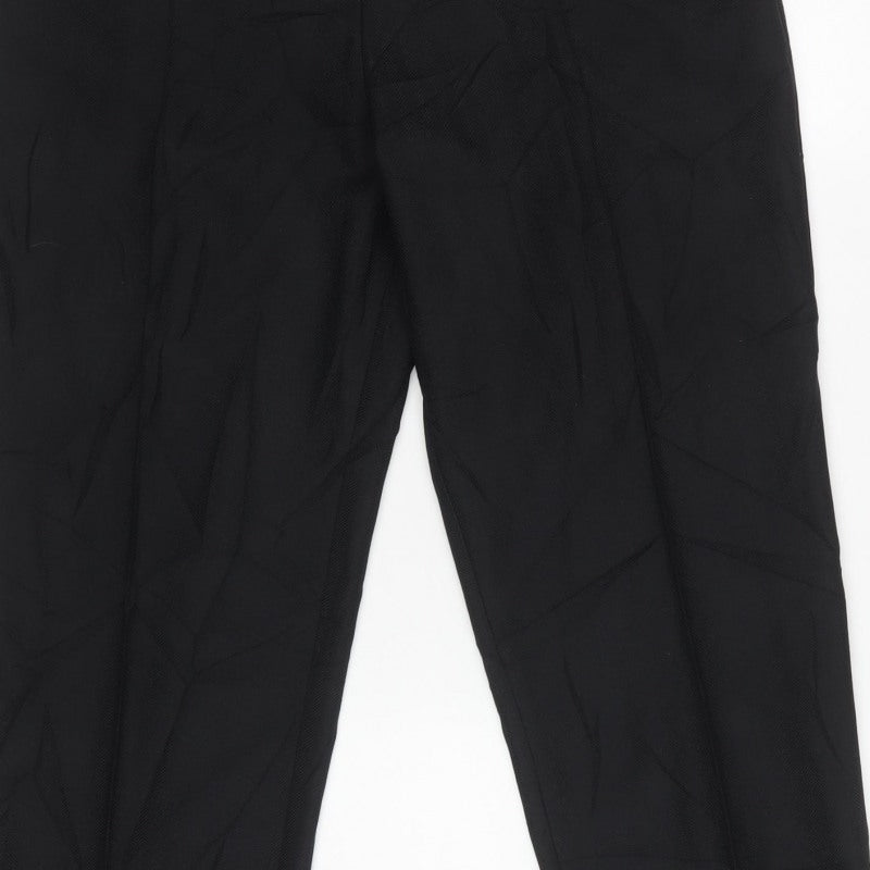 Marks & Spencer Women Black UK 18 Short Straight Work Trousers