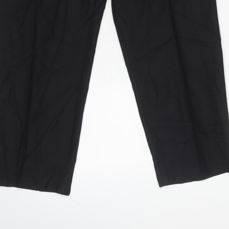 Marks & Spencer Women Black UK 18 Short Straight Work Trousers