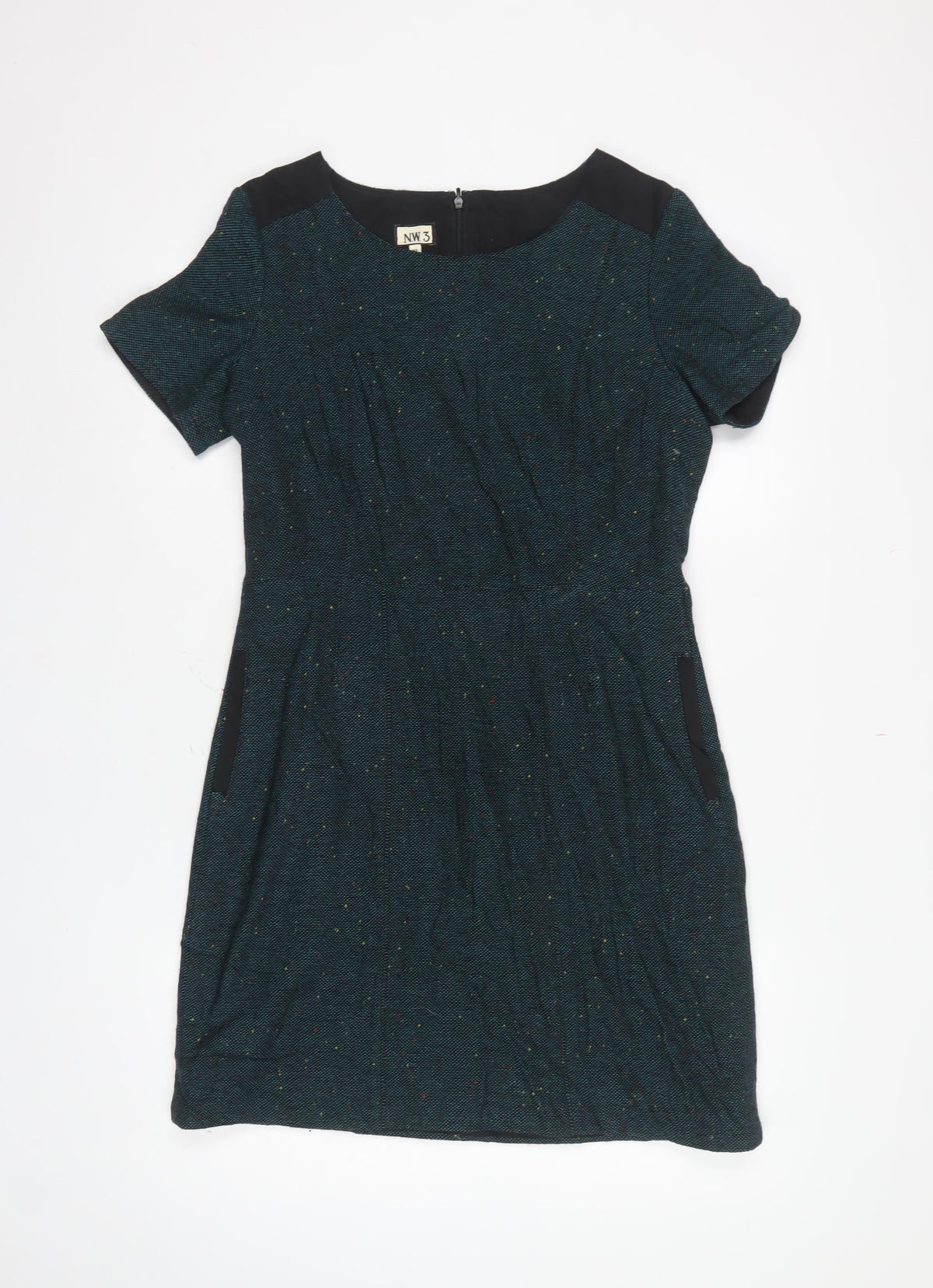 NW3 Women’s Blue Tweed Wool Blend Size 12 Sheath Knee Dress