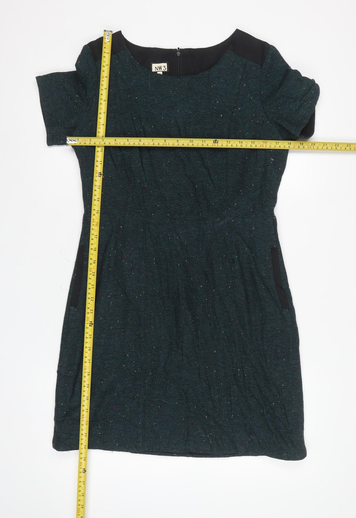 NW3 Women’s Blue Tweed Wool Blend Size 12 Sheath Knee Dress