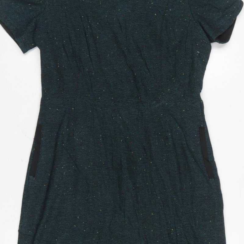 NW3 Women’s Blue Tweed Wool Blend Size 12 Sheath Knee Dress