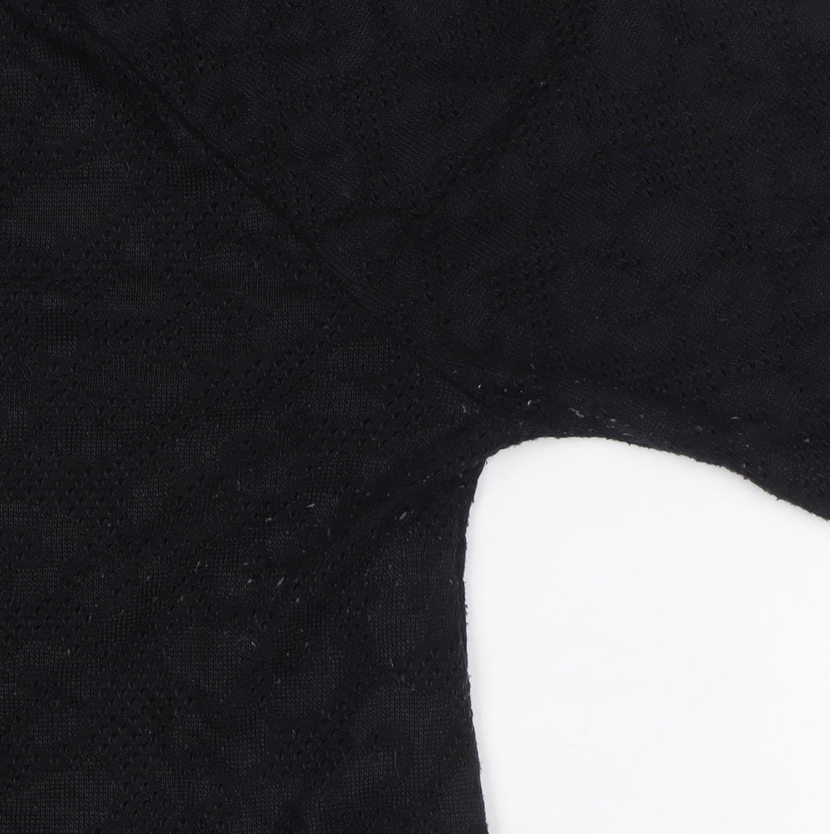 Next Women Black UK 16 Geometric Pointelle Knit Long Sleeve Top