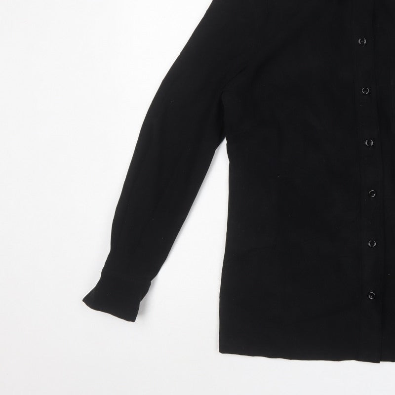 Et Vous Women’s Black UK 12 Slim Fit Button-Up Collared Shirt