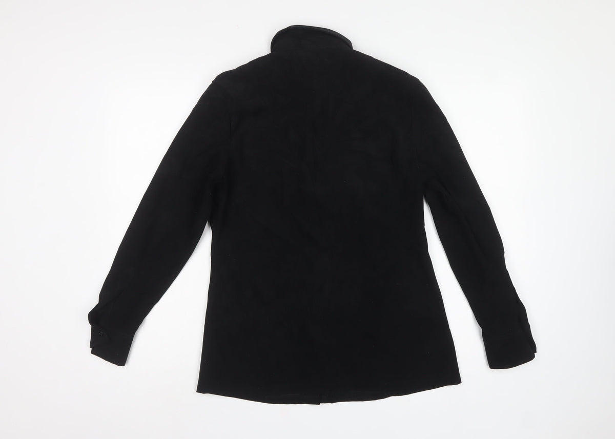Et Vous Women’s Black UK 12 Slim Fit Button-Up Collared Shirt