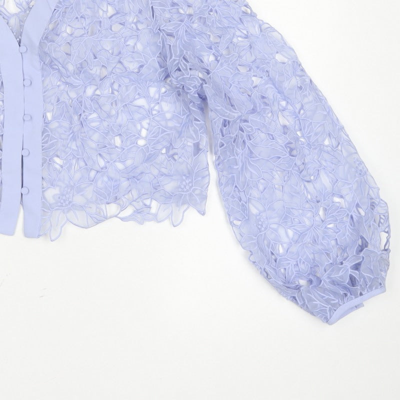 Phase Eight Women Blue UK 14 Floral Lace Cropped Formal Jacket