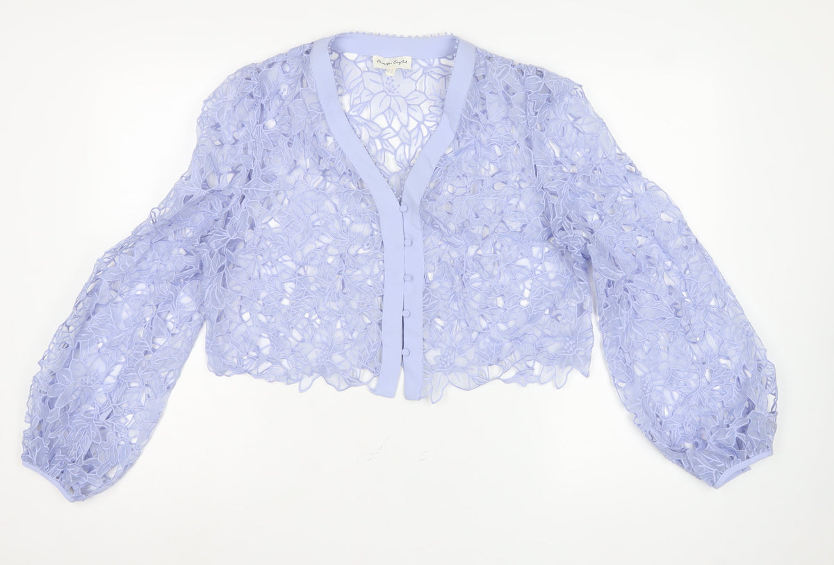 Phase Eight Women Blue UK 14 Floral Lace Cropped Formal Jacket
