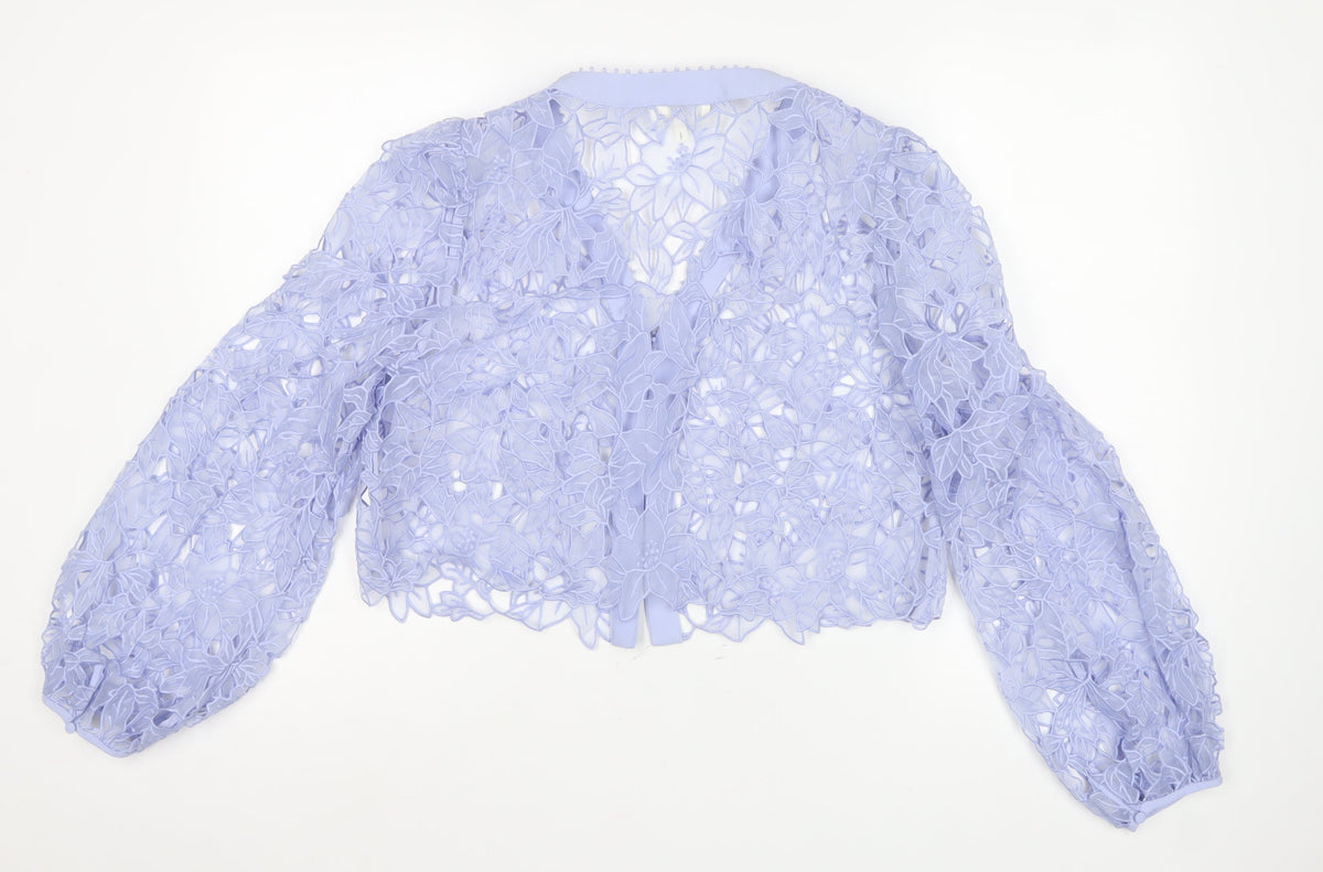 Phase Eight Women Blue UK 14 Floral Lace Cropped Formal Jacket