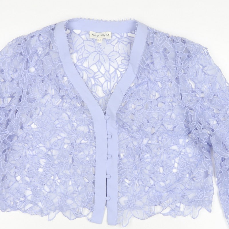 Phase Eight Women Blue UK 14 Floral Lace Cropped Formal Jacket
