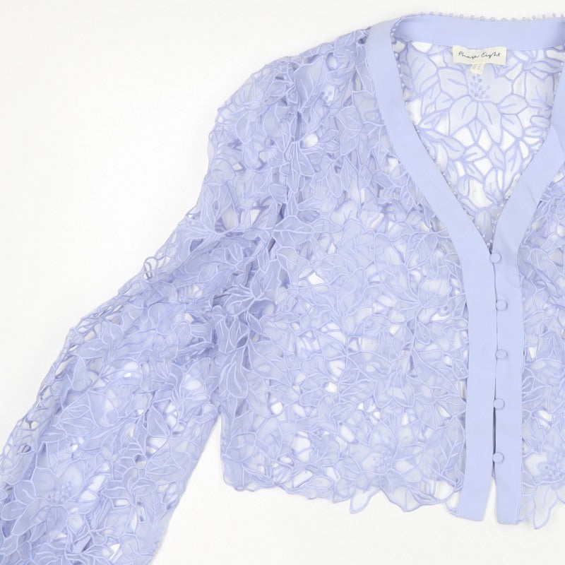 Phase Eight Women Blue UK 14 Floral Lace Cropped Formal Jacket