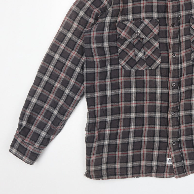 Trespass Men Grey XL Plaid Fleece Lined Basic Jacket