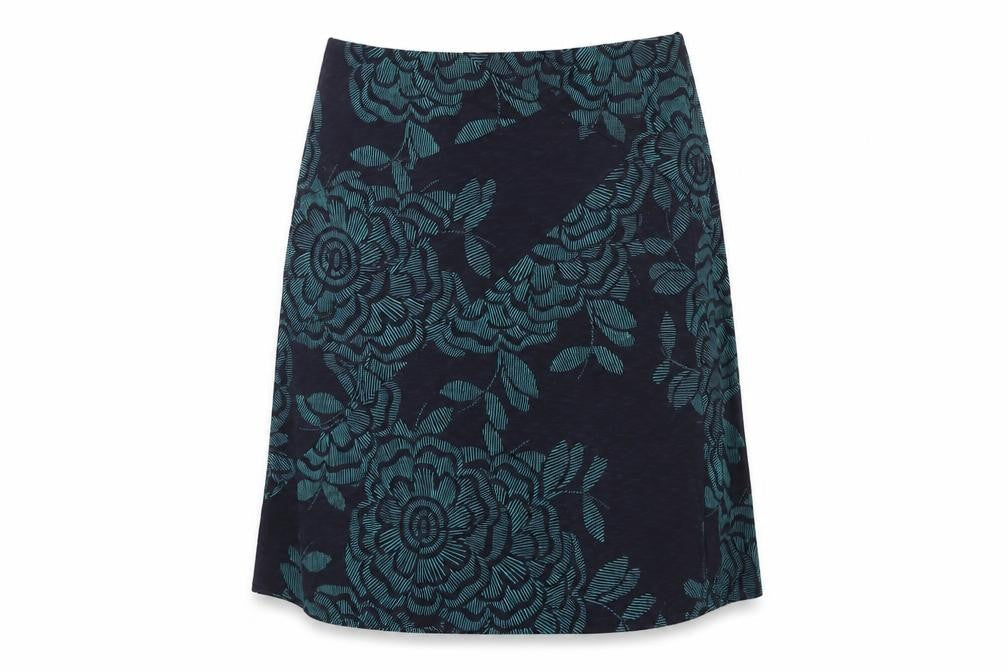 Per Una Women Blue Floral A-Line Long Skirt UK 18 Lined