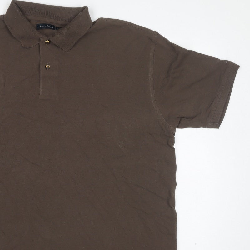 James Pringle Men’s Brown 2XL Classic Cotton Short Sleeve Polo