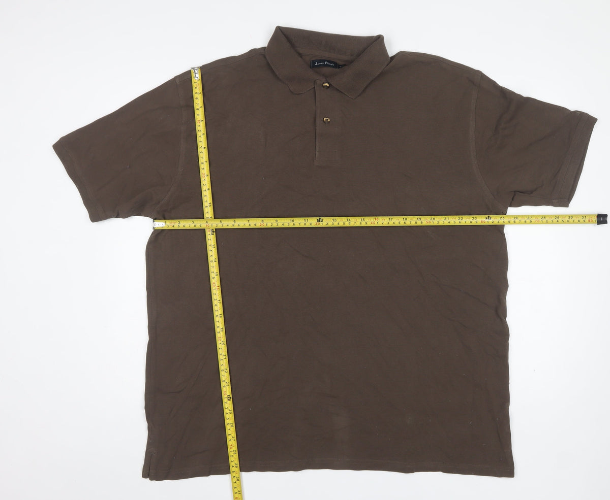 James Pringle Men’s Brown 2XL Classic Cotton Short Sleeve Polo