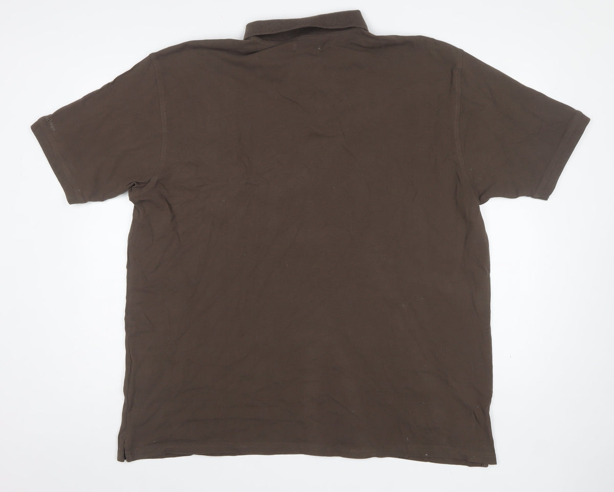 James Pringle Men’s Brown 2XL Classic Cotton Short Sleeve Polo