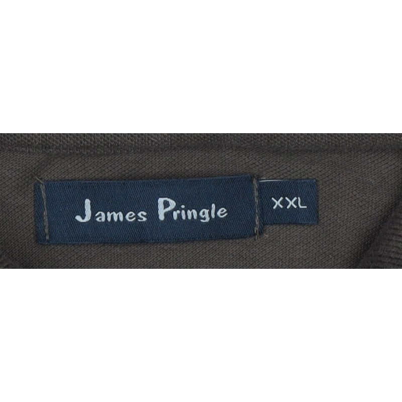 James Pringle Men’s Brown 2XL Classic Cotton Short Sleeve Polo