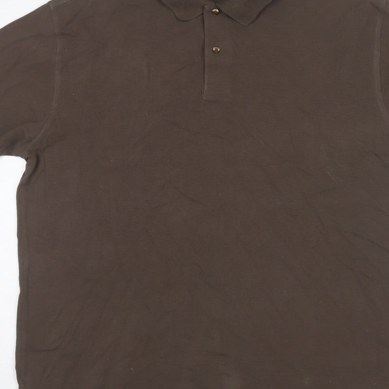 James Pringle Men’s Brown 2XL Classic Cotton Short Sleeve Polo
