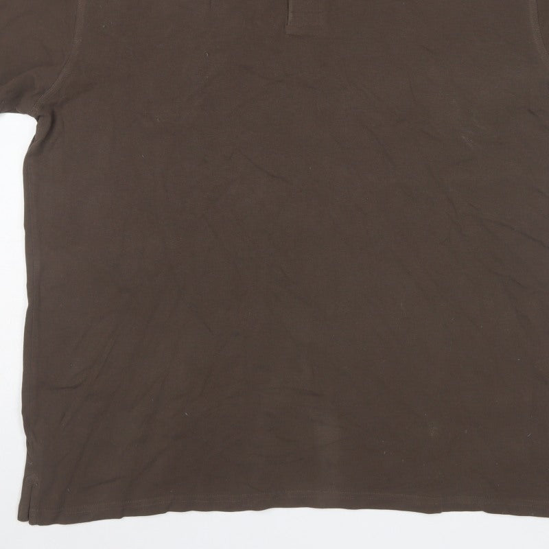 James Pringle Men’s Brown 2XL Classic Cotton Short Sleeve Polo
