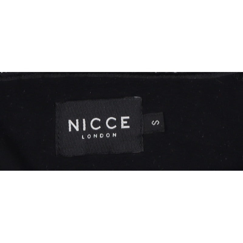 Nicce London Men’s Black S Pullover Hoodie Logo Piped Cotton Blend