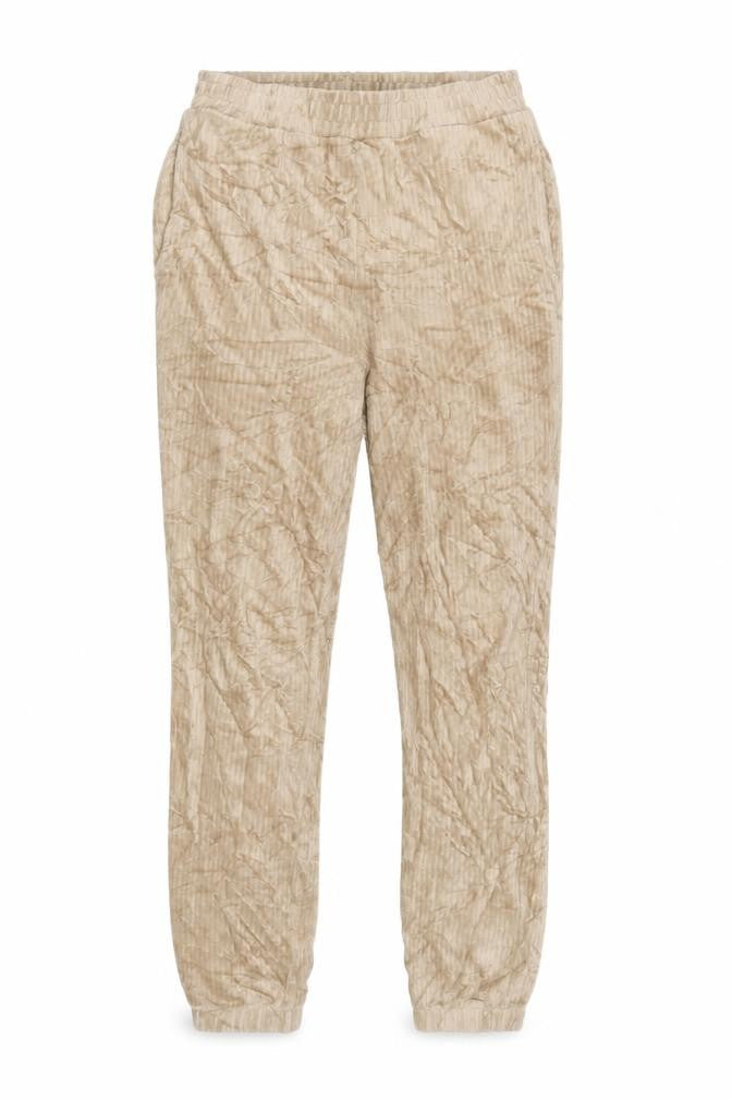 H&M Women Beige Size S Textured Cuffed Jogger Trousers