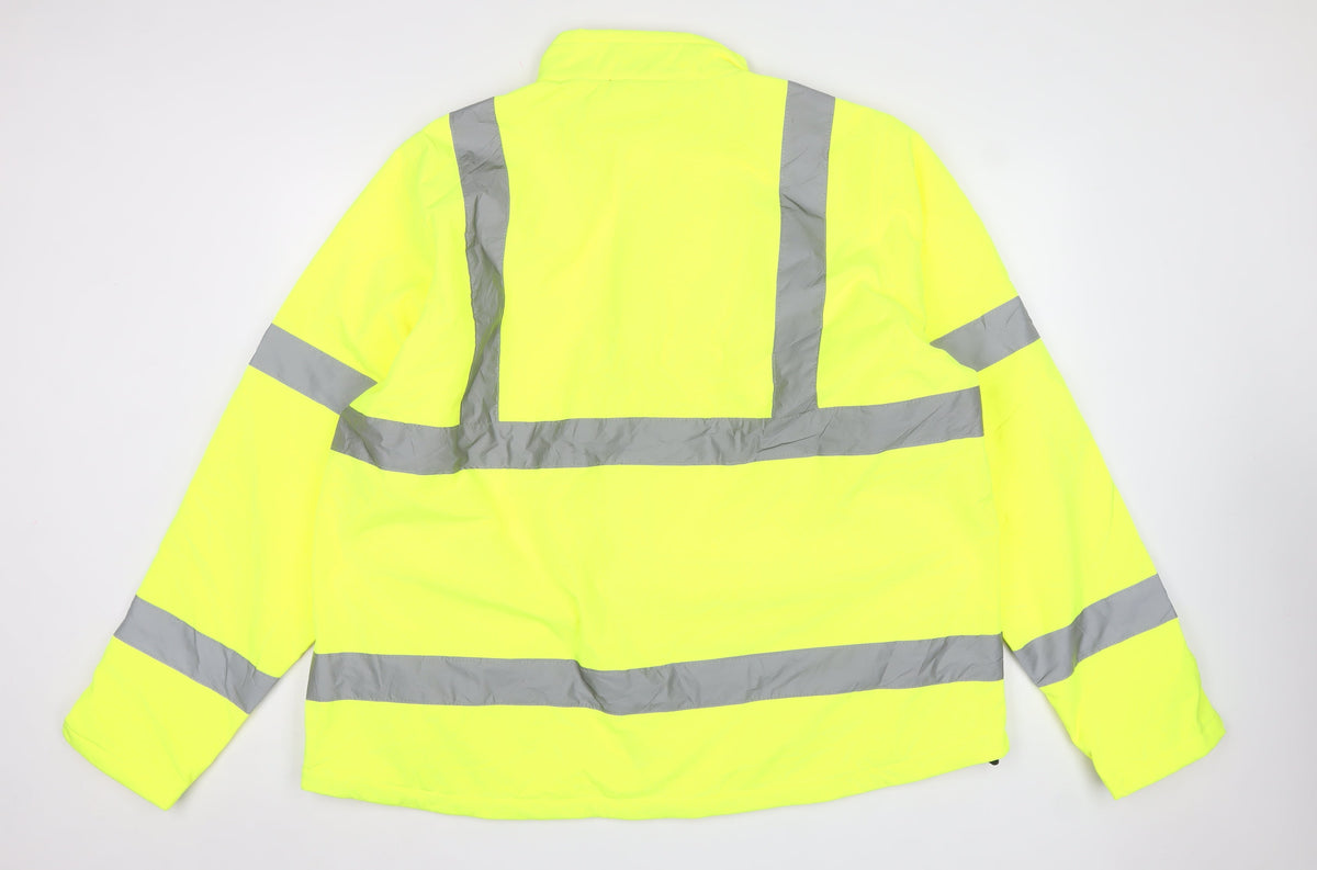 Kapton Workwear Men Yellow 3XL Hi Vis Soft Shell Work Jacket Reflective