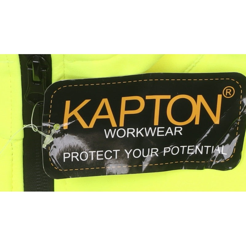 Kapton Workwear Men Yellow 3XL Hi Vis Soft Shell Work Jacket Reflective