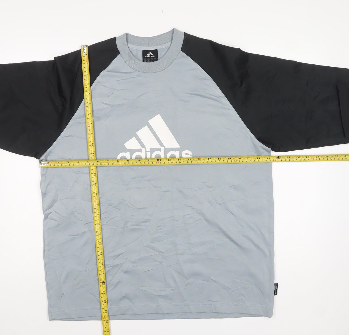 Adidas Men’s Grey Black M Logo Crew Neck Pullover Sweatshirt