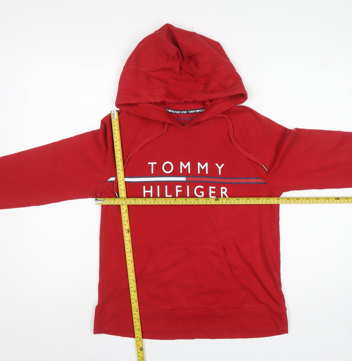 Tommy Hilfiger Sport Women Red M Pullover Hoodie Logo Graphic