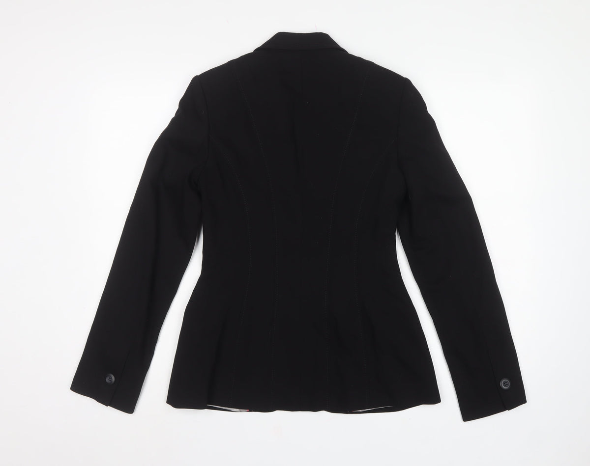 Next Women's Black Size 8L Tailored One Button Blazer Jacket