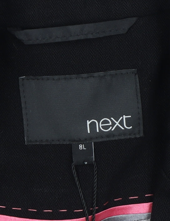 Next Women's Black Size 8L Tailored One Button Blazer Jacket