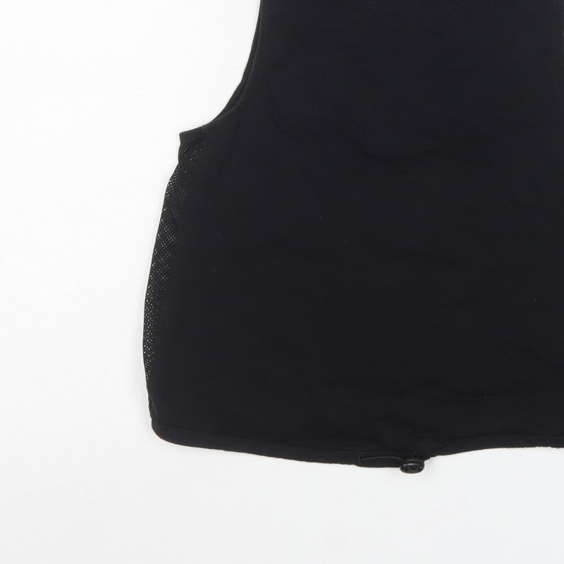 New Look Women Black S Basic Mesh Panel Drawstring Active Tank Top