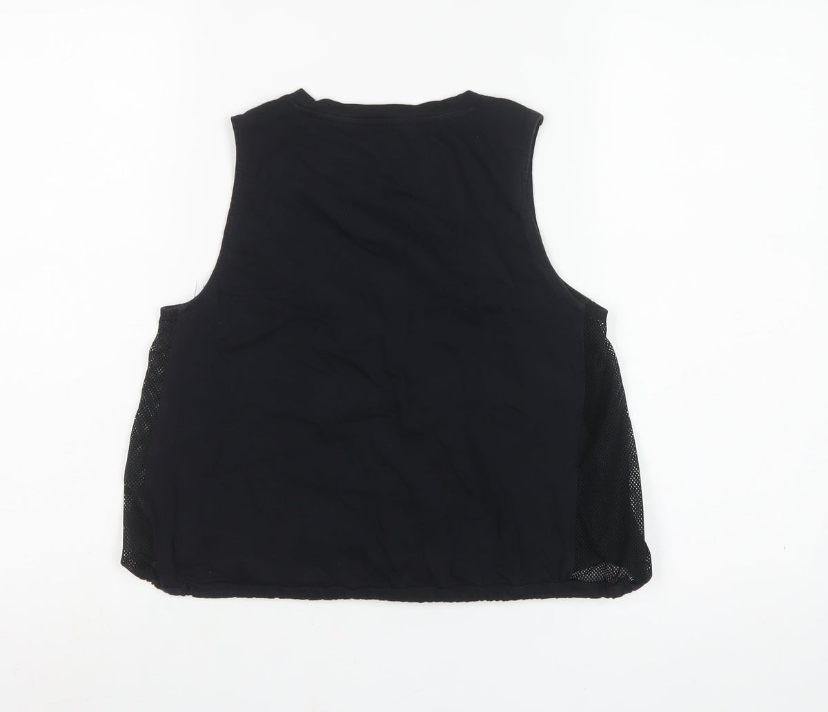 New Look Women Black S Basic Mesh Panel Drawstring Active Tank Top