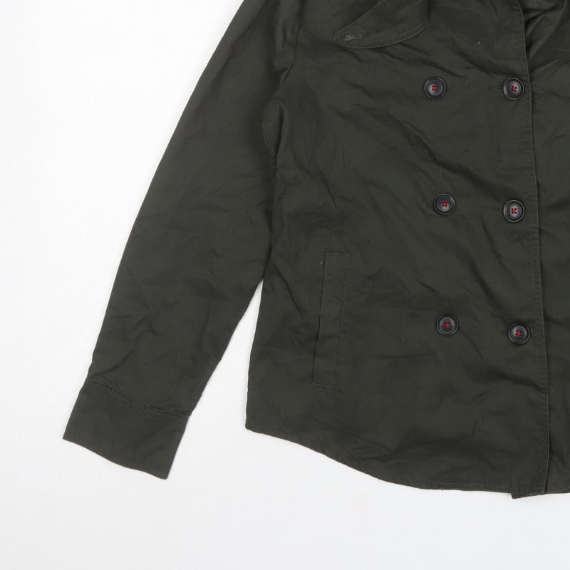 Stradivarius Women’s Green UK 12 Double Breasted Trench Jacket