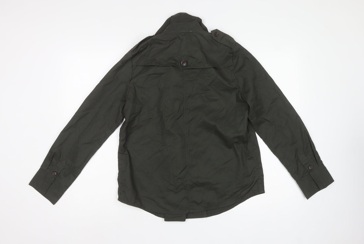 Stradivarius Women’s Green UK 12 Double Breasted Trench Jacket
