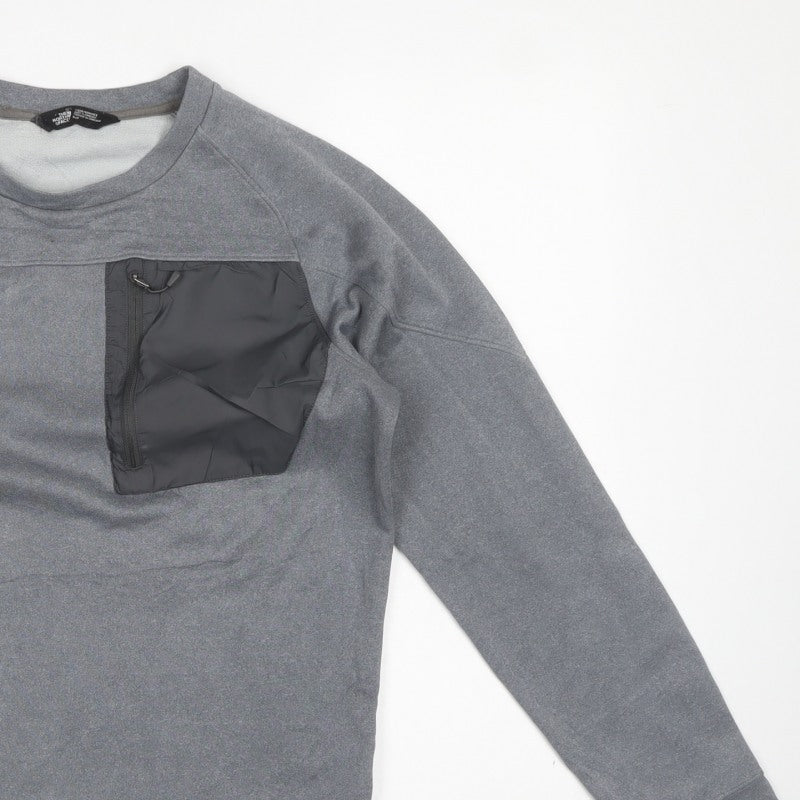 The North Face Men’s Grey S Fleece Pullover Sweatshirt Zip Pocket