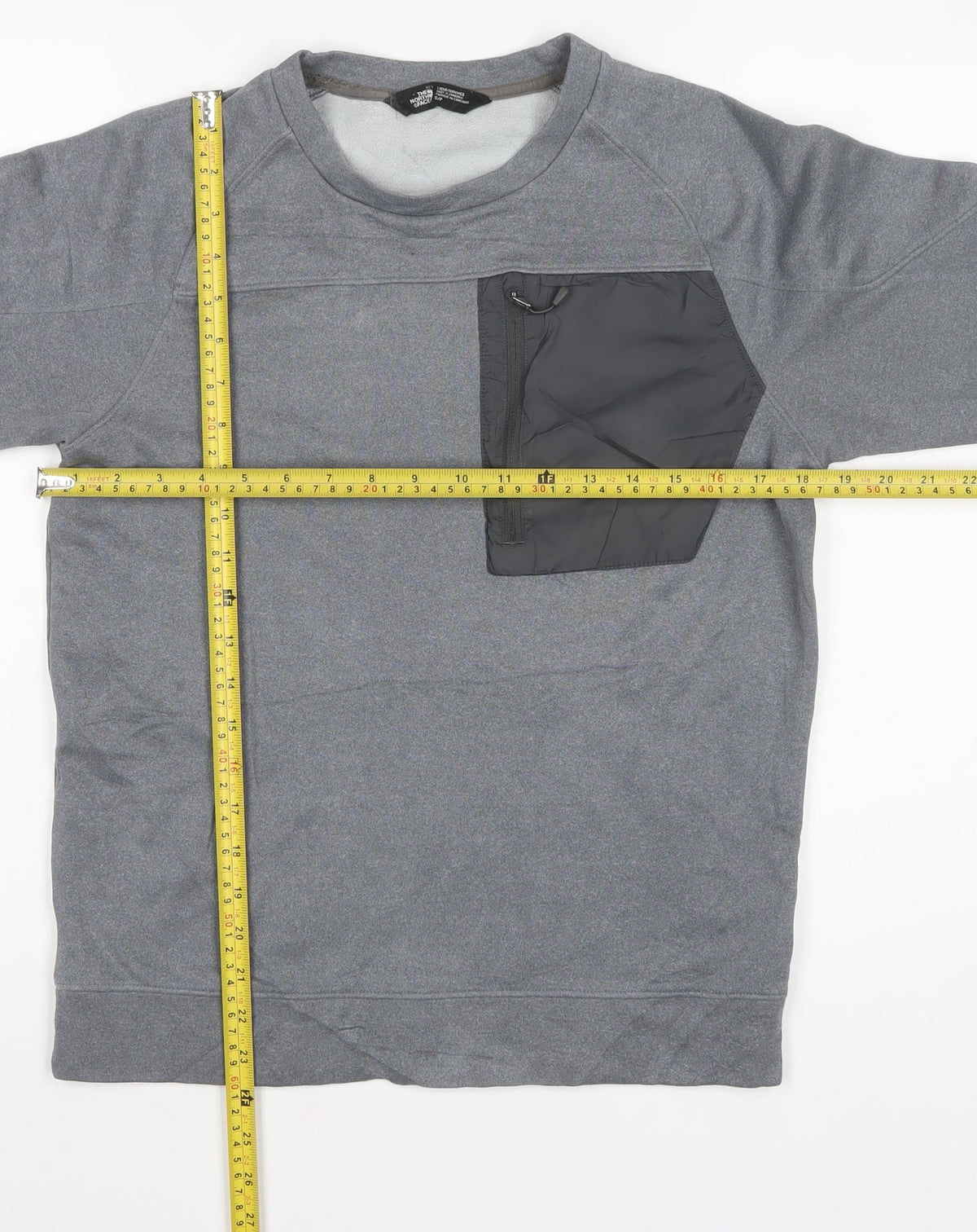 The North Face Men’s Grey S Fleece Pullover Sweatshirt Zip Pocket
