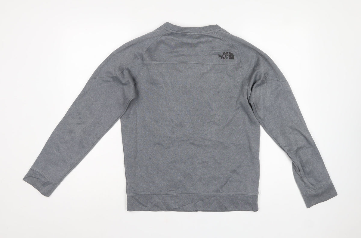 The North Face Men’s Grey S Fleece Pullover Sweatshirt Zip Pocket