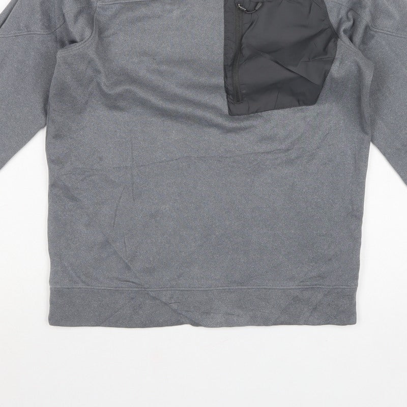 The North Face Men’s Grey S Fleece Pullover Sweatshirt Zip Pocket