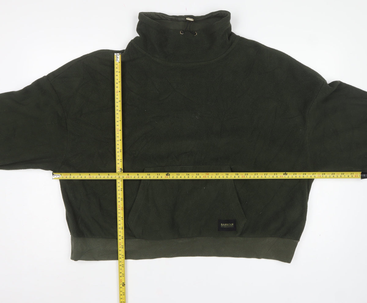Barbour International Women Green UK 18 Fleece Pullover Sweatshirt High Neck