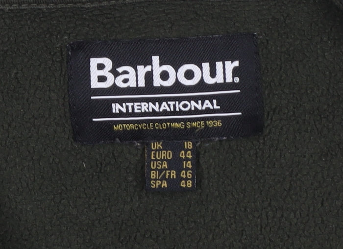 Barbour International Women Green UK 18 Fleece Pullover Sweatshirt High Neck