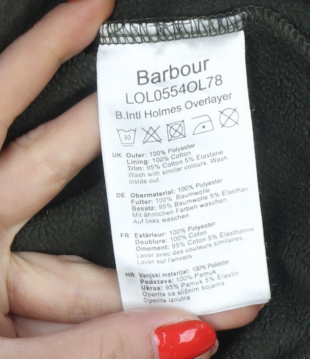 Barbour International Women Green UK 18 Fleece Pullover Sweatshirt High Neck