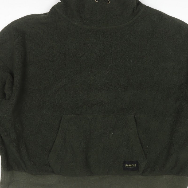 Barbour International Women Green UK 18 Fleece Pullover Sweatshirt High Neck