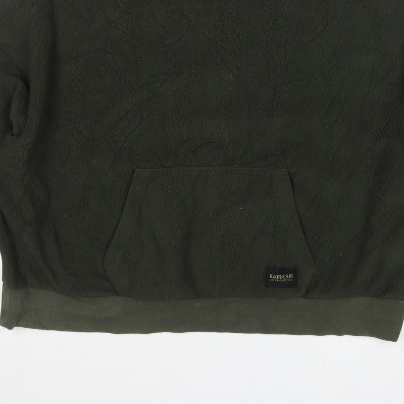 Barbour International Women Green UK 18 Fleece Pullover Sweatshirt High Neck